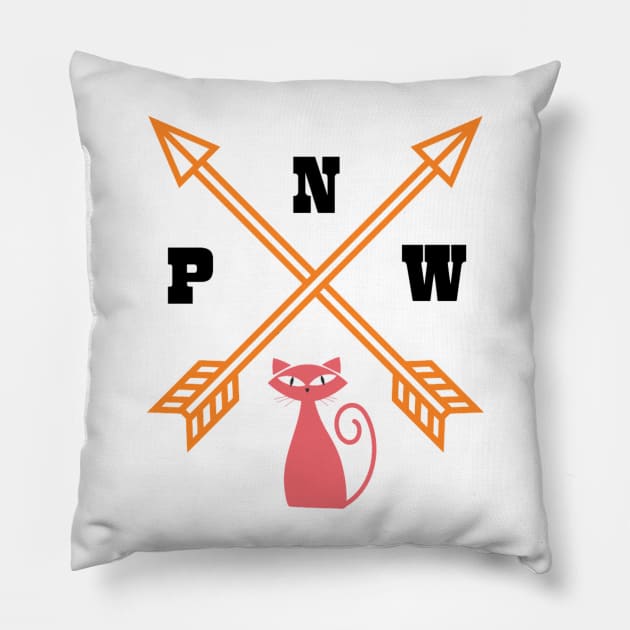 PNW CATS Pillow by Maggie Cat Lady Jacques