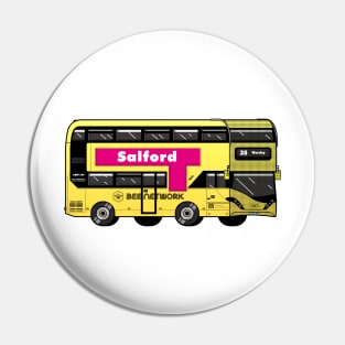 Salford Transport for Greater Manchester (TfGM) Bee Network yellow bus Pin