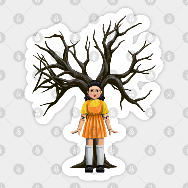 squid game doll - Movie Art - Sticker | TeePublic squid game doll - Movie Art - Sticker | TeePublic
