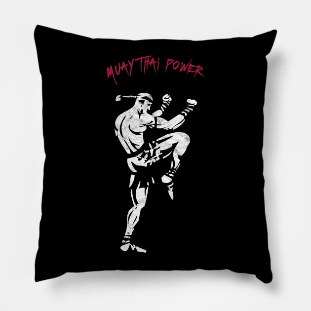 Muay Thai Kickboxing Boxer Thailand Pillow by VintCam