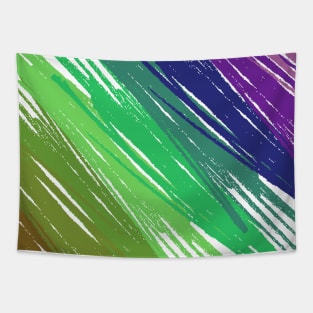 Colorful stripes - green and blue Tapestry