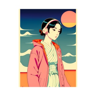 Ukiyo-e Headphone Girl #3 T-Shirt