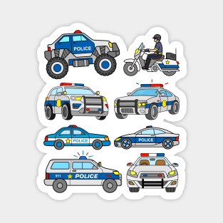 Cop Cars Motorcycle Police Patrol Car Design for Boys Girls Men Women Magnet