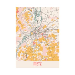 Metz - France Chalk City Map T-Shirt