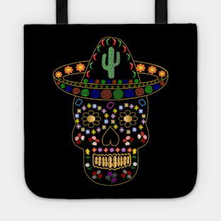 Day of the Dead Mexican Black Skull Tote