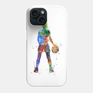 Girl Basketball Player With Ball Phone Case