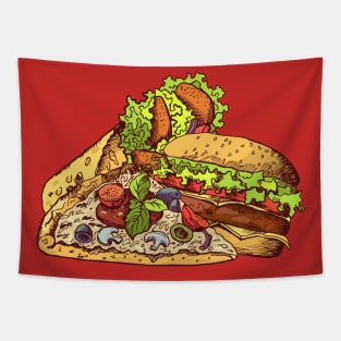 fast food hand drawn Tapestry