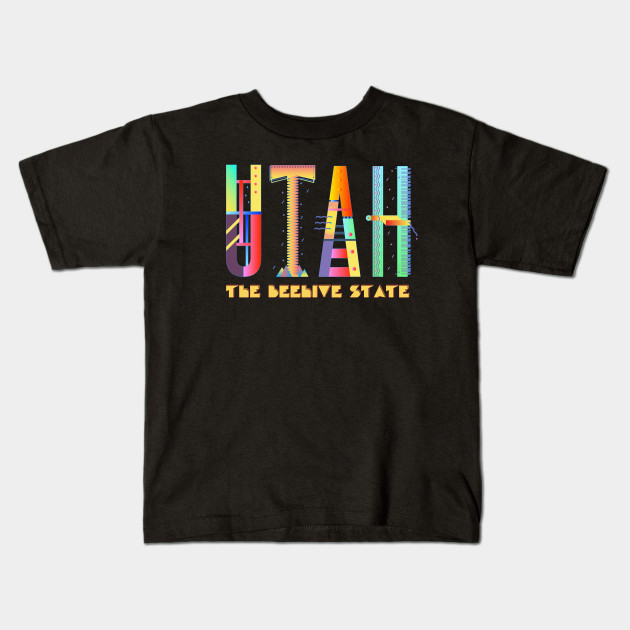 Utah The Beehive State Fun Funky Colorful Design Utah