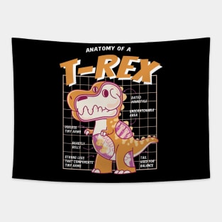 Anatomy Of A T-Rex Funny Dinosaur Design Cute Tyrannosaurus Tapestry