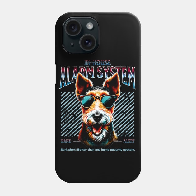 Bark Alert Fox Terrier Dog Phone Case by Miami Neon Designs