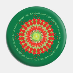 Happy Saturnalia Mandala Pin