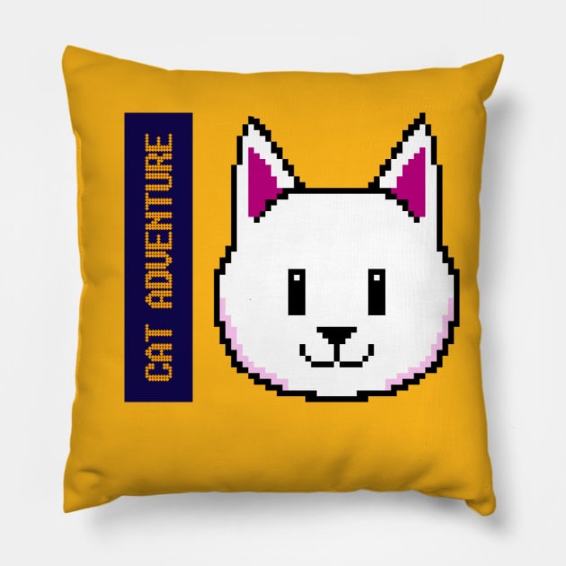 cat adventure Pillow by amillustrated