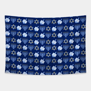 Beautiful Blue Hanukkah Pattern Tapestry