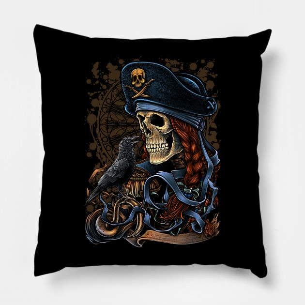 captain skeleton Pillow by Winya