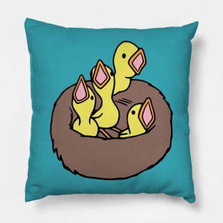 Baby Birds In Nest Pillow