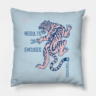 Results Or Excuses, Your Choice ,Pink Tiger Pillow