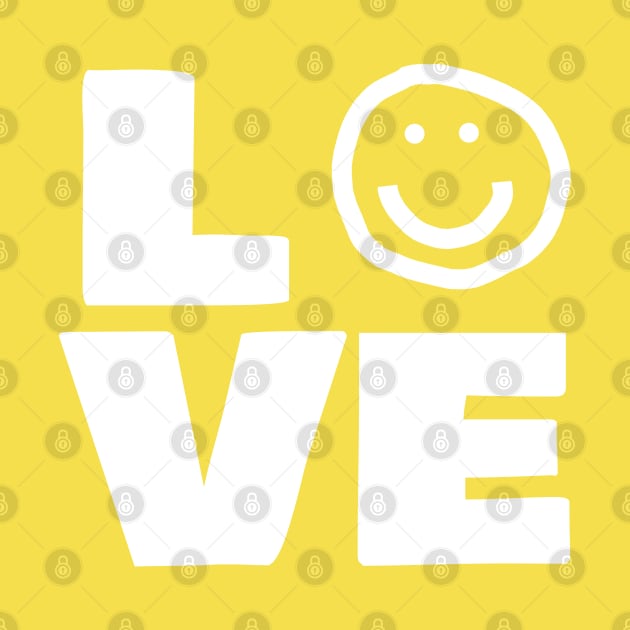 Love Smiley Face Typography by ellenhenryart