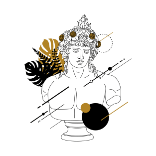 Dionysus (Bacchus). Creative Illustration In Geometric And Line Art Style T-Shirt