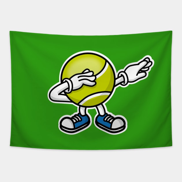 Dab dabbing tennis ball Tapestry by LaundryFactory