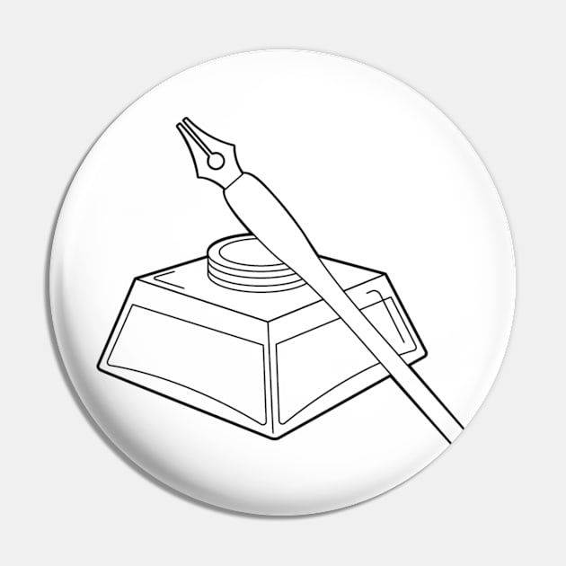 Pen and Ink Line Icon Pin by ncprocter
