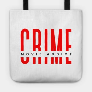 Crime movie addict red and black typography Tote