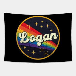 Logan // Rainbow In Space Vintage Grunge-Style Tapestry