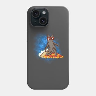 Galaxy cat surfing on pizza slice Phone Case