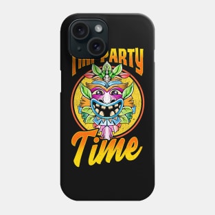 Tiki Party Time Island Luau Themed Cute Tiki Head Phone Case