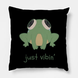 A sad frog vibin' Pillow