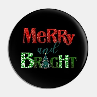 Funny Merry And Bright Xmas Holiday Christmas Pin