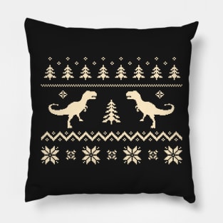 Merry Christmas Ugly Sweater Dinosaurs Pillow