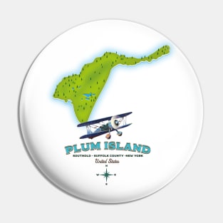 Plum Island New york map. Pin