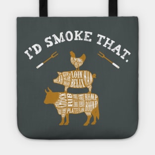 I'd Smoke That Funny Cow Chicken Pig Grilling Tote