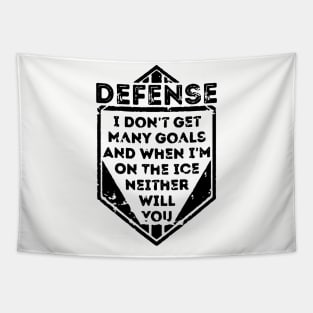 Kids Ice Hockey Funny Defense Tapestry