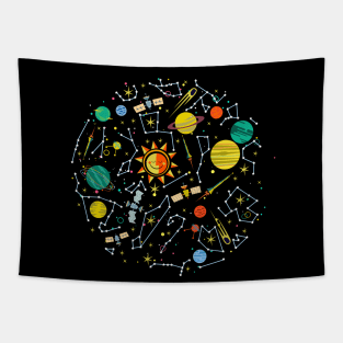 Galaxy of stars and planets Tapestry