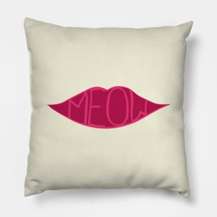 Meow - magenta Pillow