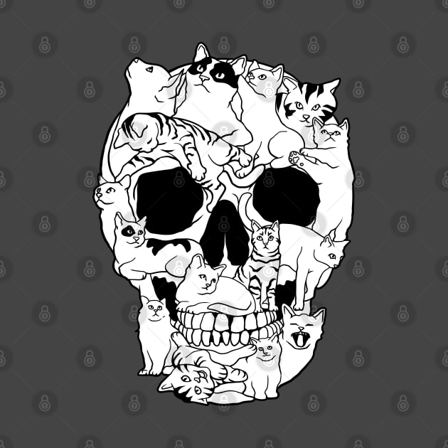 Cat Skull Kitty Skeleton Grunge Style Funny Cat Bones Gift by Blink_Imprints10