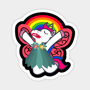 Unicorn Girl Rainbow Colourful Successful Magnet