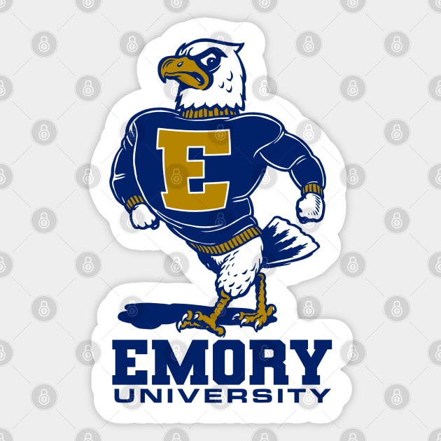 Vintage Eagle Mascot for Emory University - Emory - Sticker | TeePublic