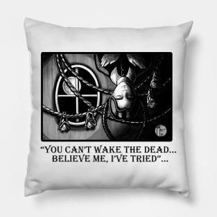 Wednesday Napping With Bats - You Can't Wake The Dead - Black Outlined Version Pillow