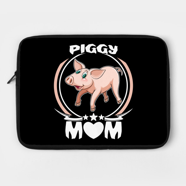 Piggy Mom Shirt For Animal Lovers Awesome Mothers Day Gift Tee Piggy Mom Laptop Case Teepublic - grandma roblox piggy