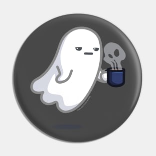 GRAVEYARD SHIFT - Cute Ghost with Coffee Pin