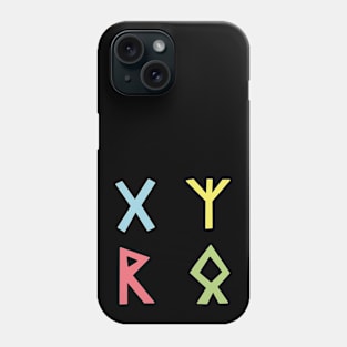 Four Runes in Pastel Colors Phone Case