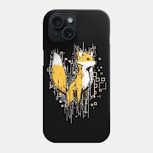 Modern cyber fox concept portrait Phone Case