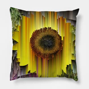 Glitched Sunflower Pillow