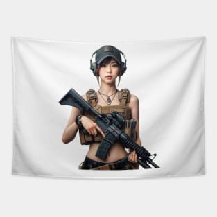 Tactical Girl Tapestry