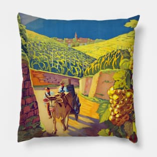 Alsace France Vintage Poster 1920s Pillow