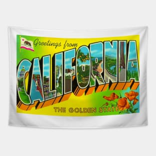 Greetings from California - Vintage Large Letter Postcard Tapestry