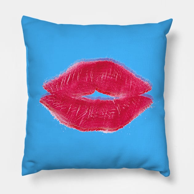 Lipstick lips Pillow by helengarvey