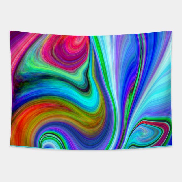 Vibrant Agate Slice Abstract Pattern Tapestry by Art by Deborah Camp